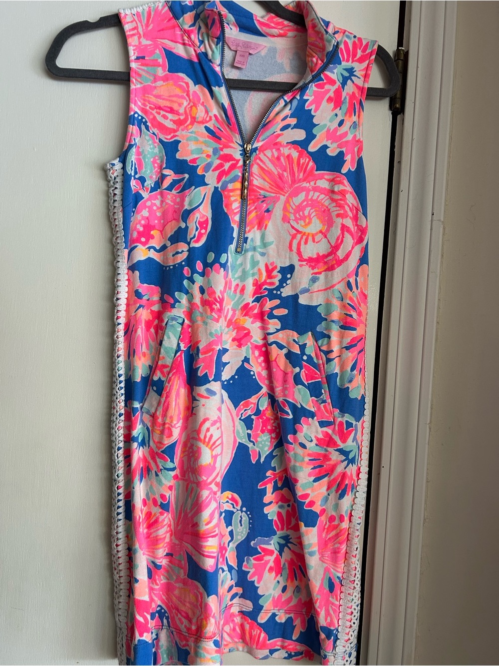 Lilly Pulitzer Sleeveless Floral Dress - Bright Blue & Pink Women’s XXS